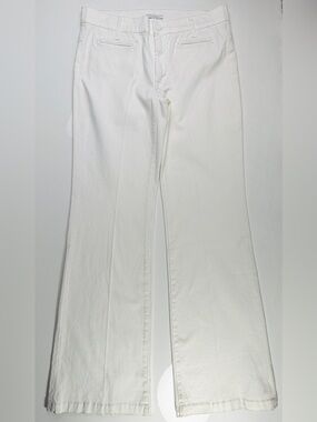 7 For All Mankind White Cotton Stretch Wide Leg Pants, Sz 31